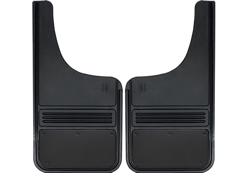 Truck Hardware 2pc 12 x 23 Front Black Plate Mud Flaps - Click Image to Close